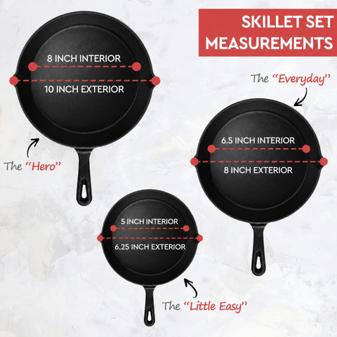 Simple Chef skillet searing steak on stovetop showing even heat and professional results