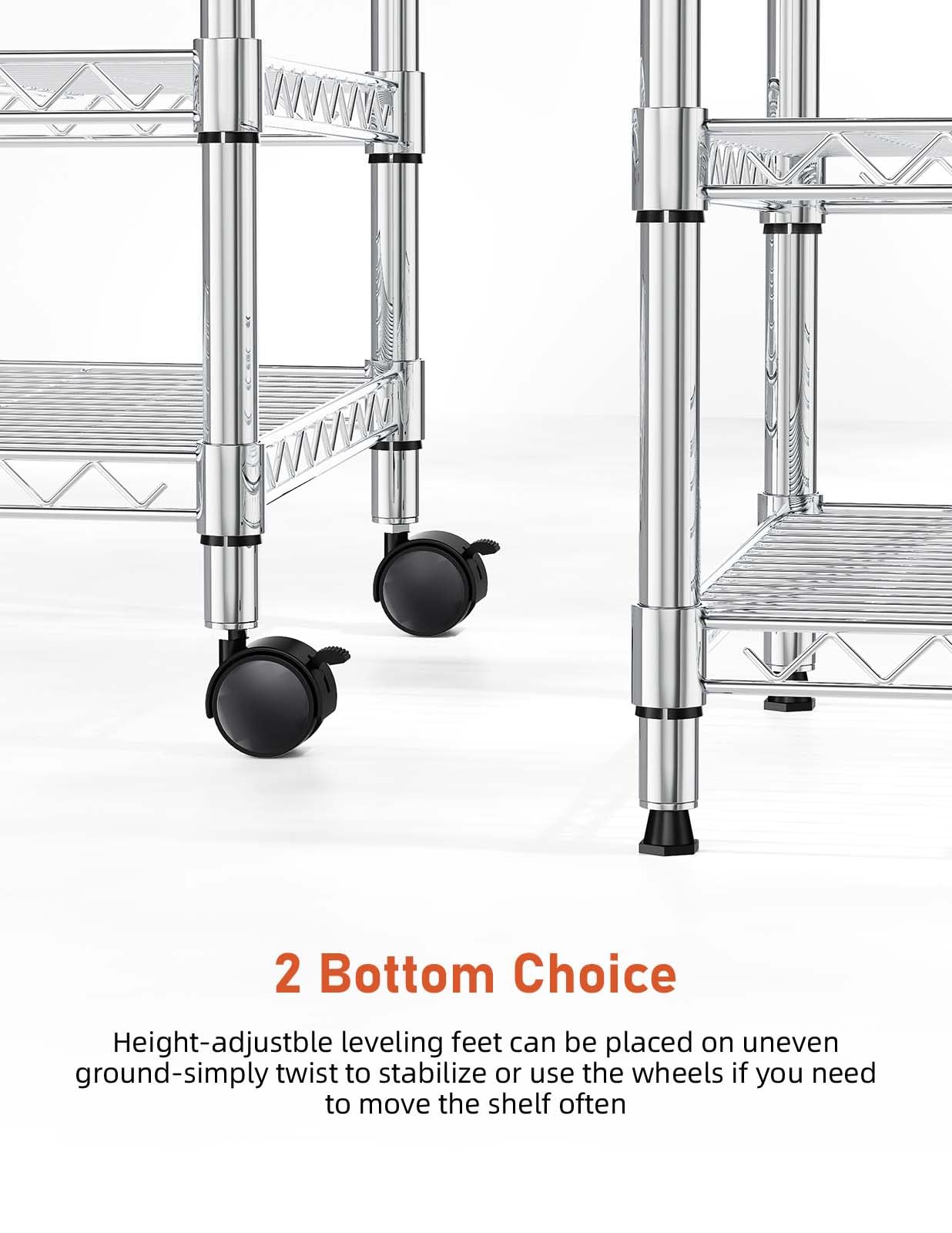 Simple Deluxe shelving holding a microwave to show heavy-duty 250 lb capacity