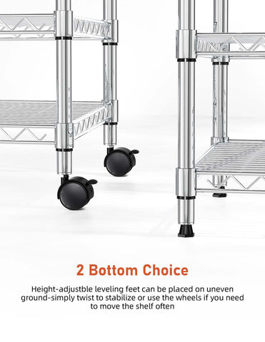 Simple Deluxe shelving holding a microwave to show heavy-duty 250 lb capacity