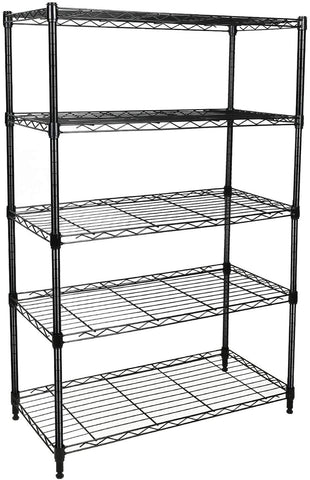 Simple Deluxe front view showing five shelves and sturdy frame benefit durable organization