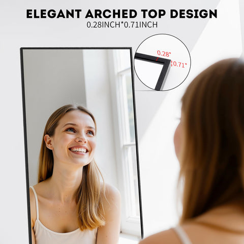 Simple Deluxe mirror in bedroom lifestyle scene offering stylish functional dressing benefit