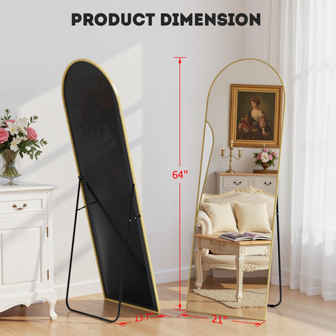 Simple Deluxe mirror leaning against wall styling demonstrates space-saving versatility