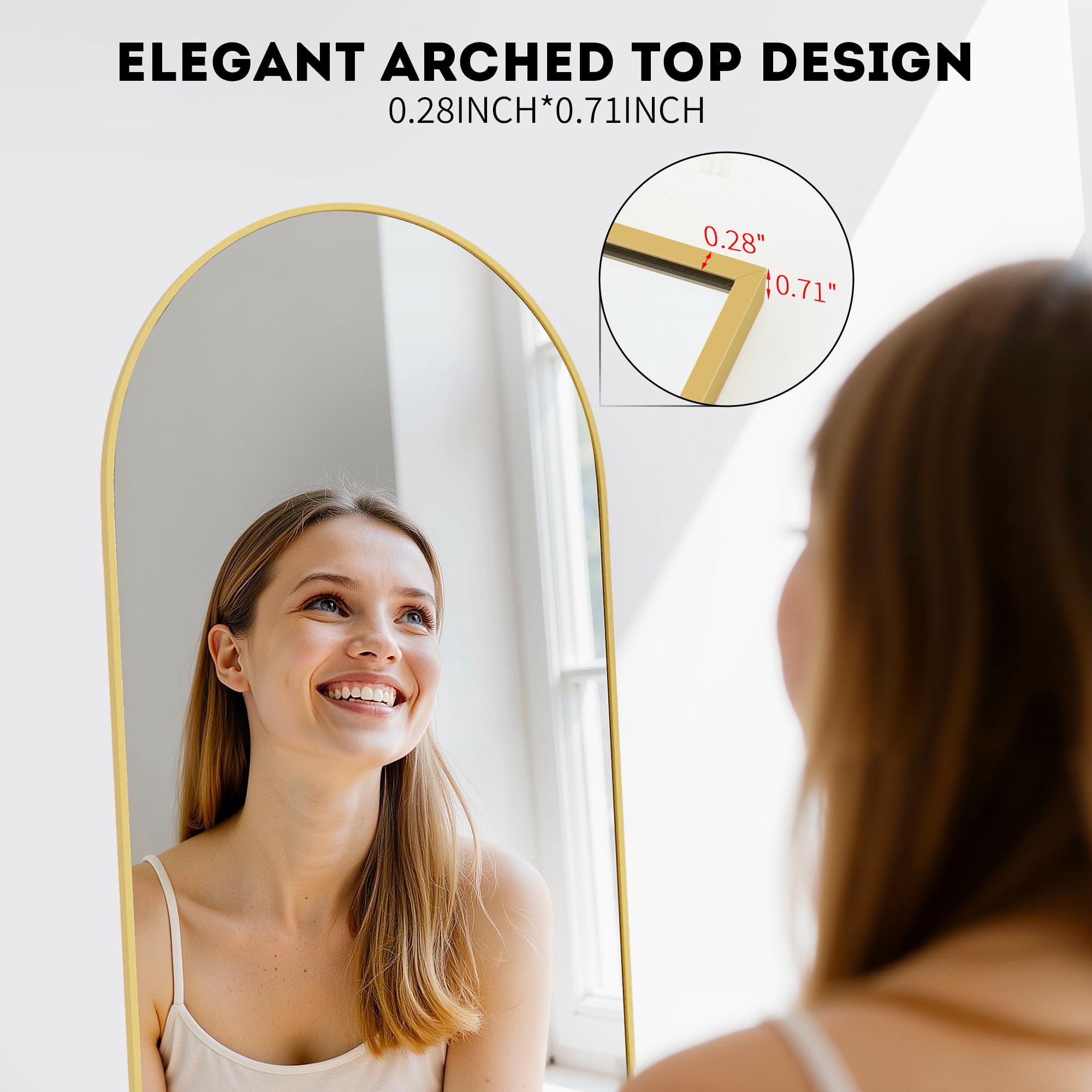 Simple Deluxe mirror mounted in bedroom adds brightness and visual depth