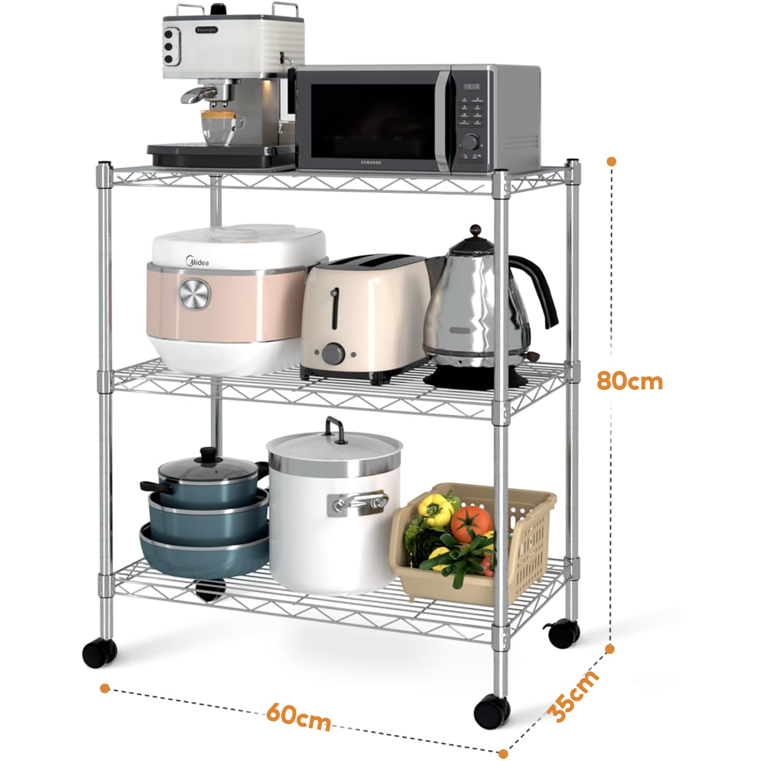 Simple Deluxe caster and lock close-up enabling smooth mobility and stability benefit