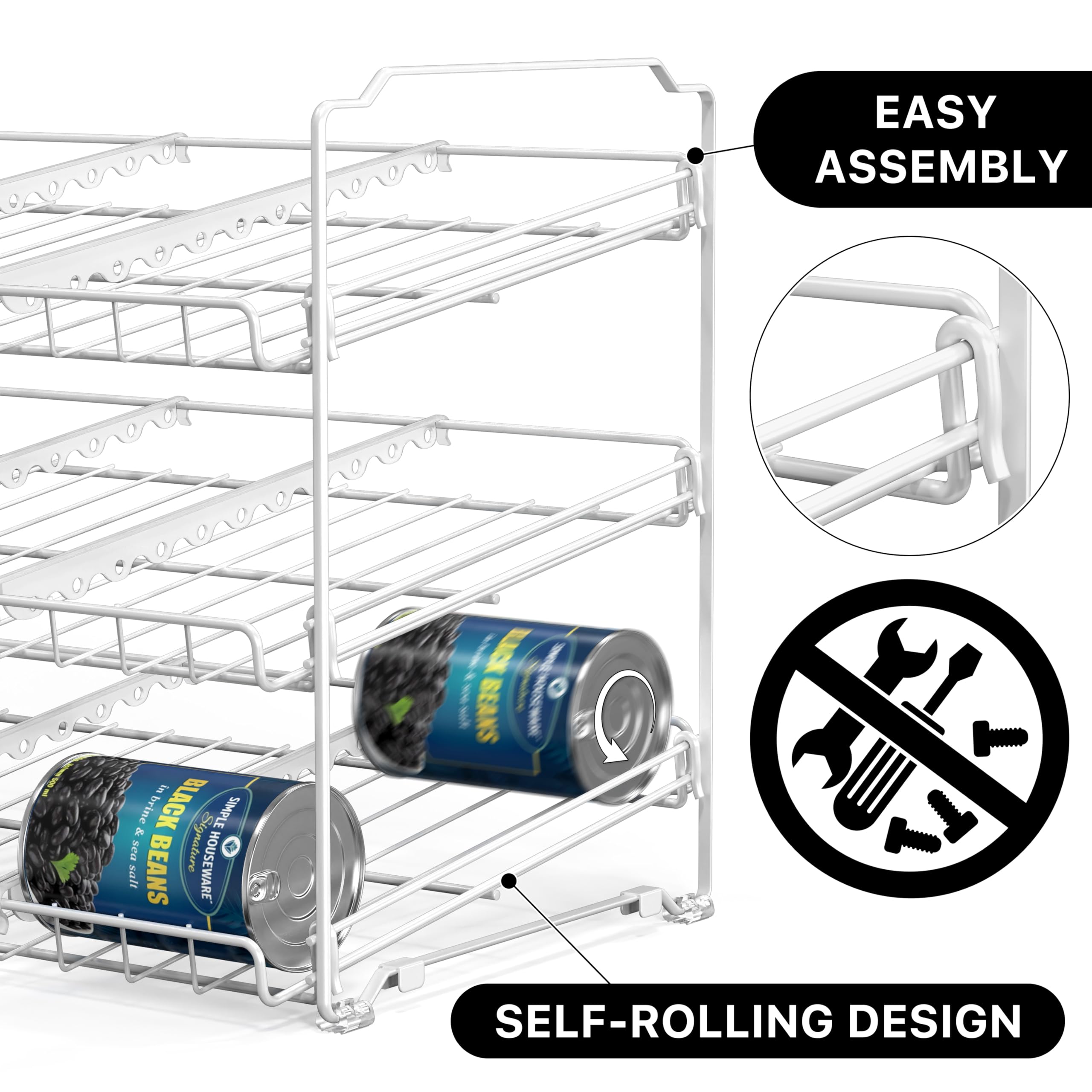 Simple Houseware displaying movable dividers to customize shelf lanes