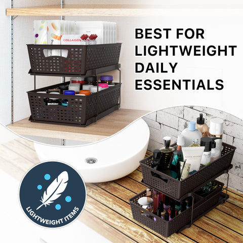 Simple Houseware adjustable divider positioned to create custom compartments for sorting