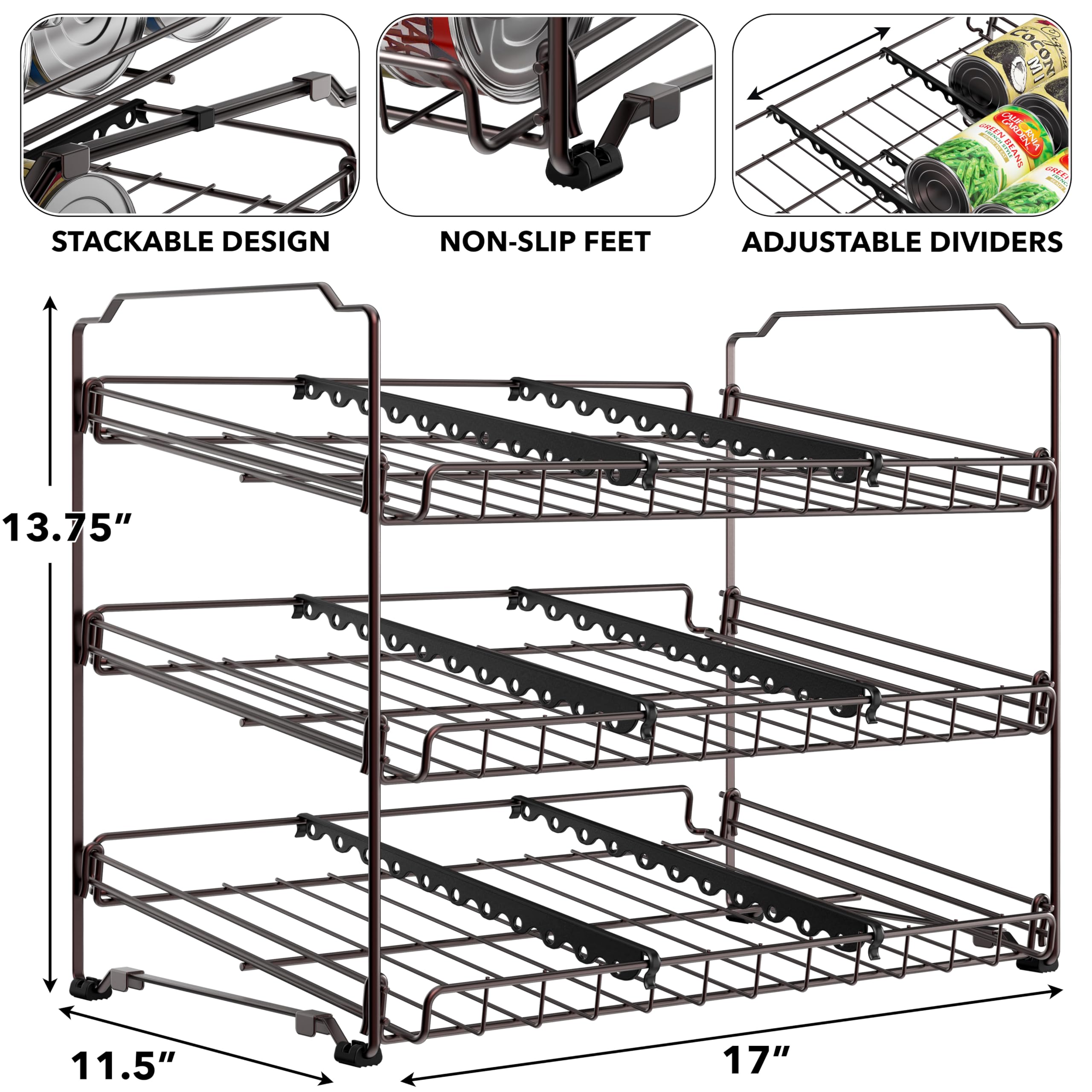 Simple Houseware close-up of angled rolling shelf demonstrating smooth forward motion