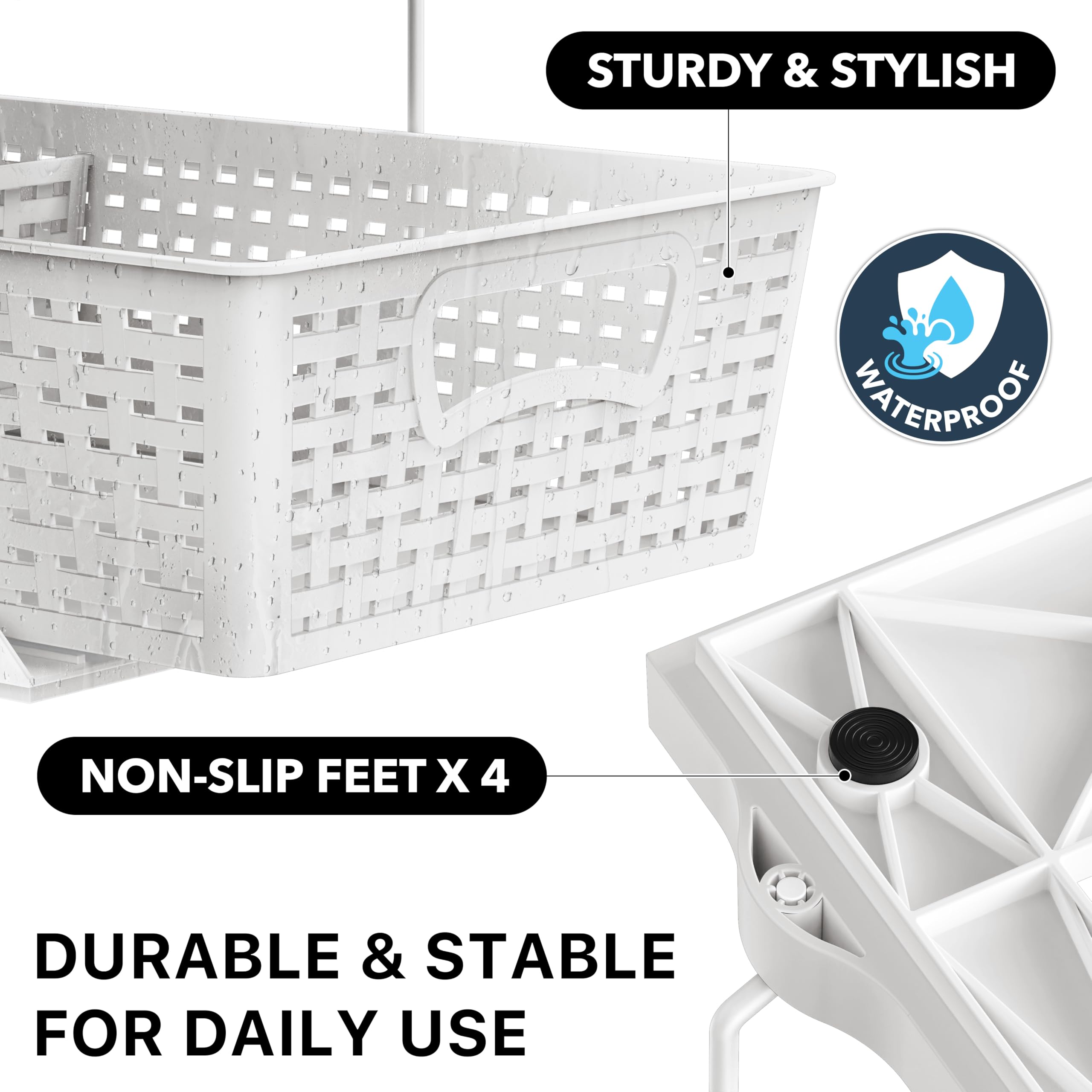 Simple Houseware anti-slip feet detail showing stable placement on smooth surfaces benefit