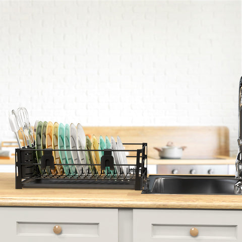 Simple Houseware rack assembled beside sink demonstrating practical countertop placement
