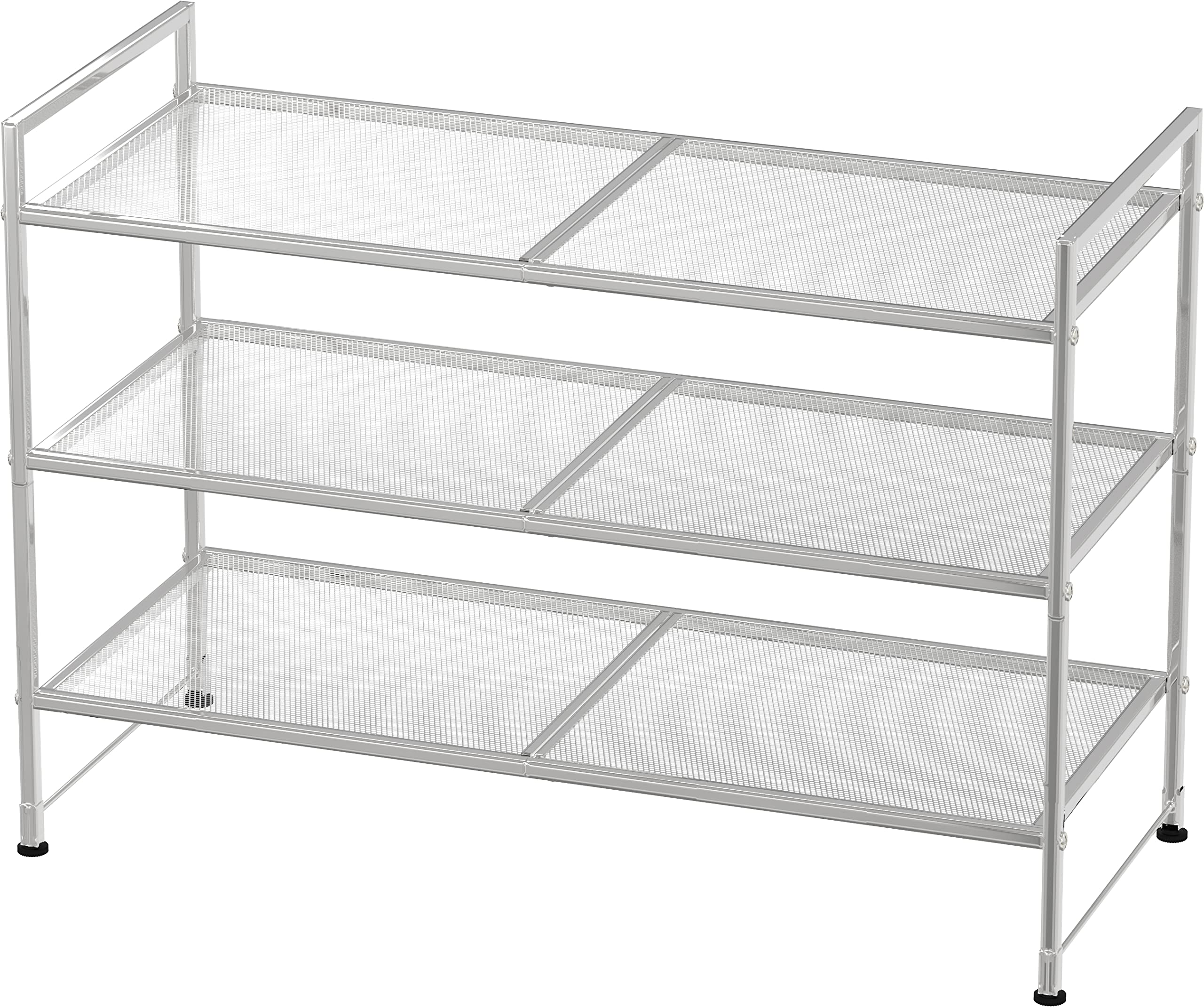 Simple Houseware hands assembling rack highlights quick tool-free benefit