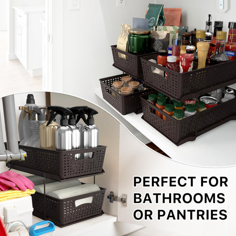 Simple Houseware on a bathroom counter organizing skincare and grooming tools neatly
