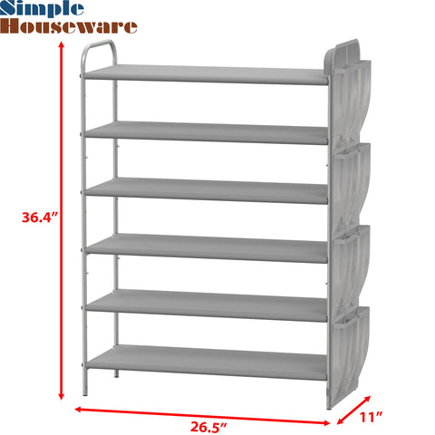 Simple Houseware bottom shelf with slippers showing extra storage convenience