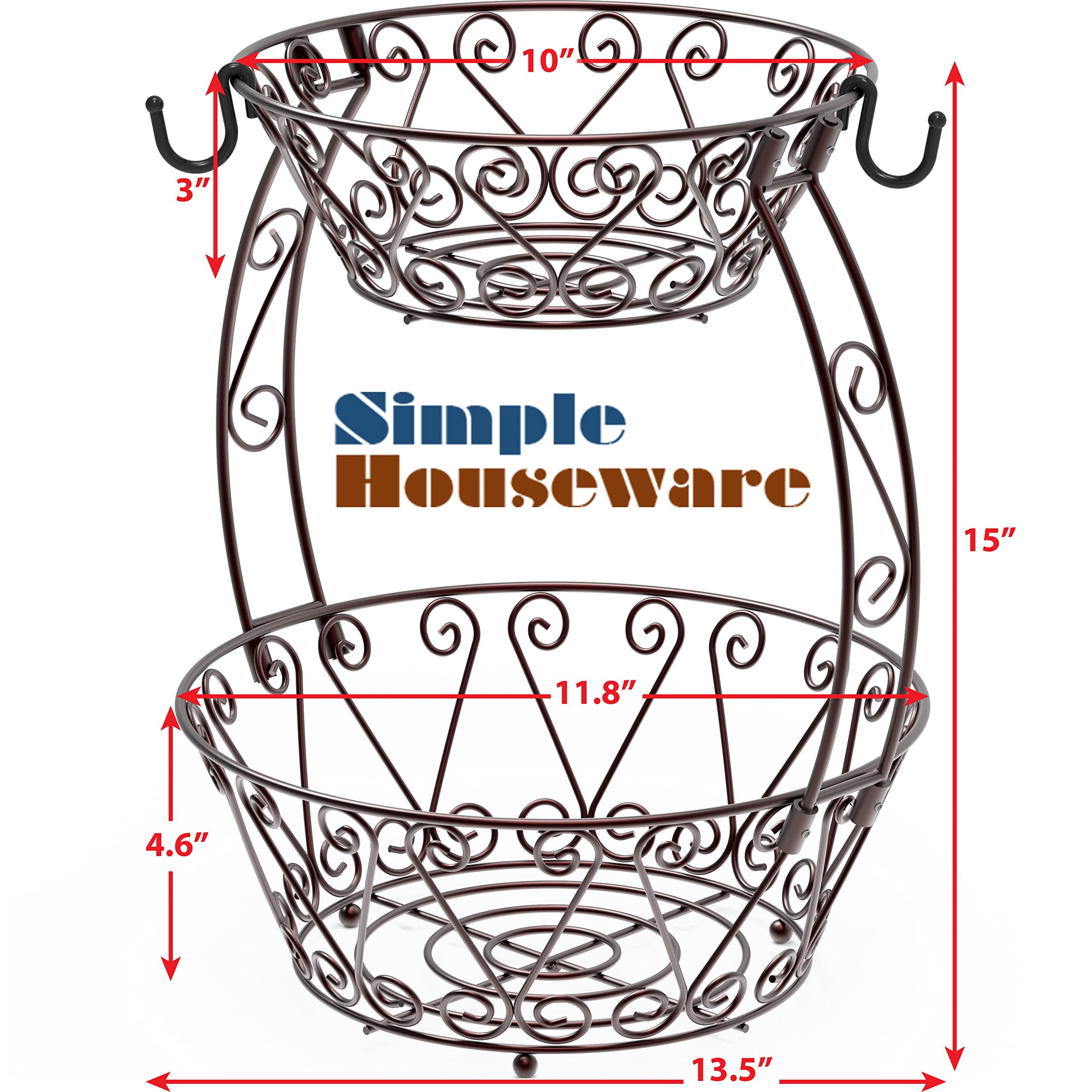 Simple Houseware closeup of upper tier wire pattern highlights secure, airy storage