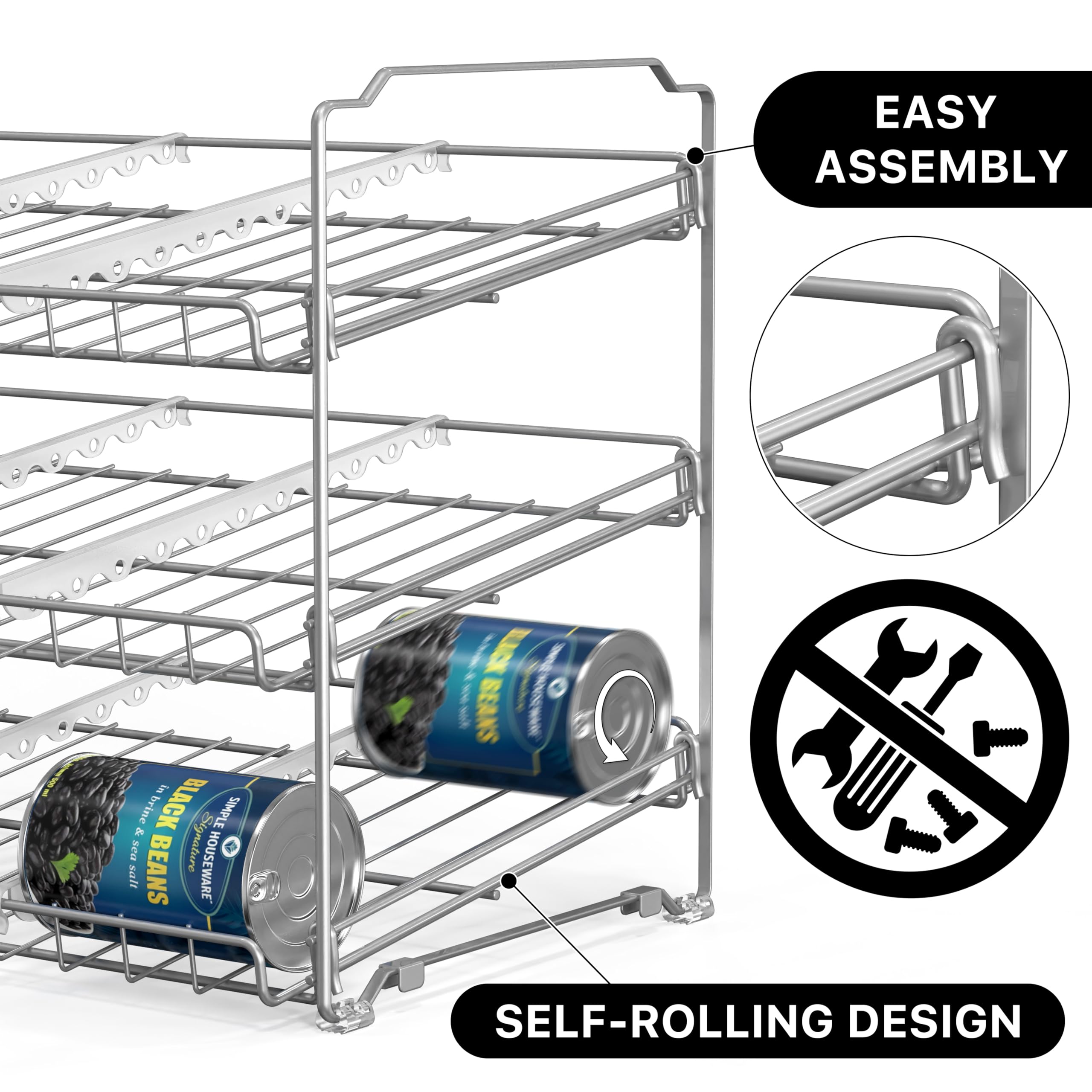 Simple Houseware adjustable divider close-up showing customizable spacing benefit