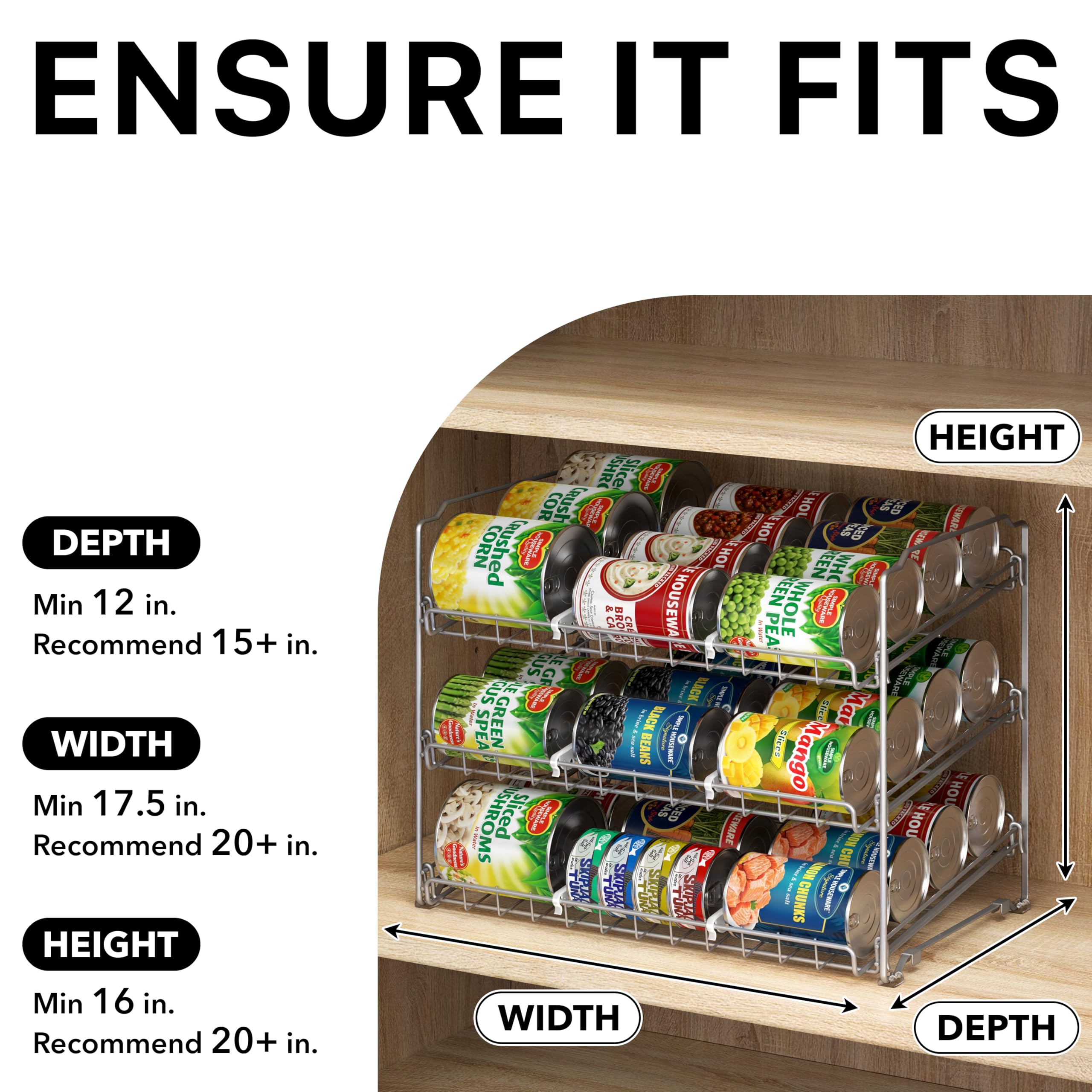 Simple Houseware angled rolling shelf detail showing easy forward access benefit