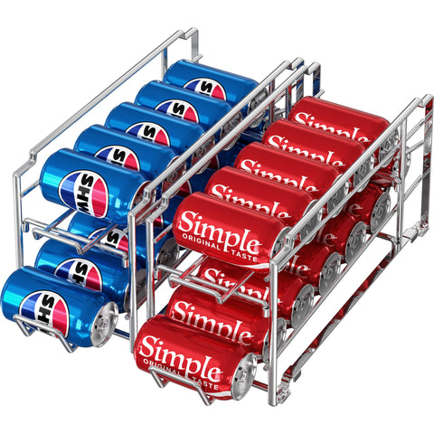 Simple Houseware front view of chrome dispenser showing neat canned storage and quick access