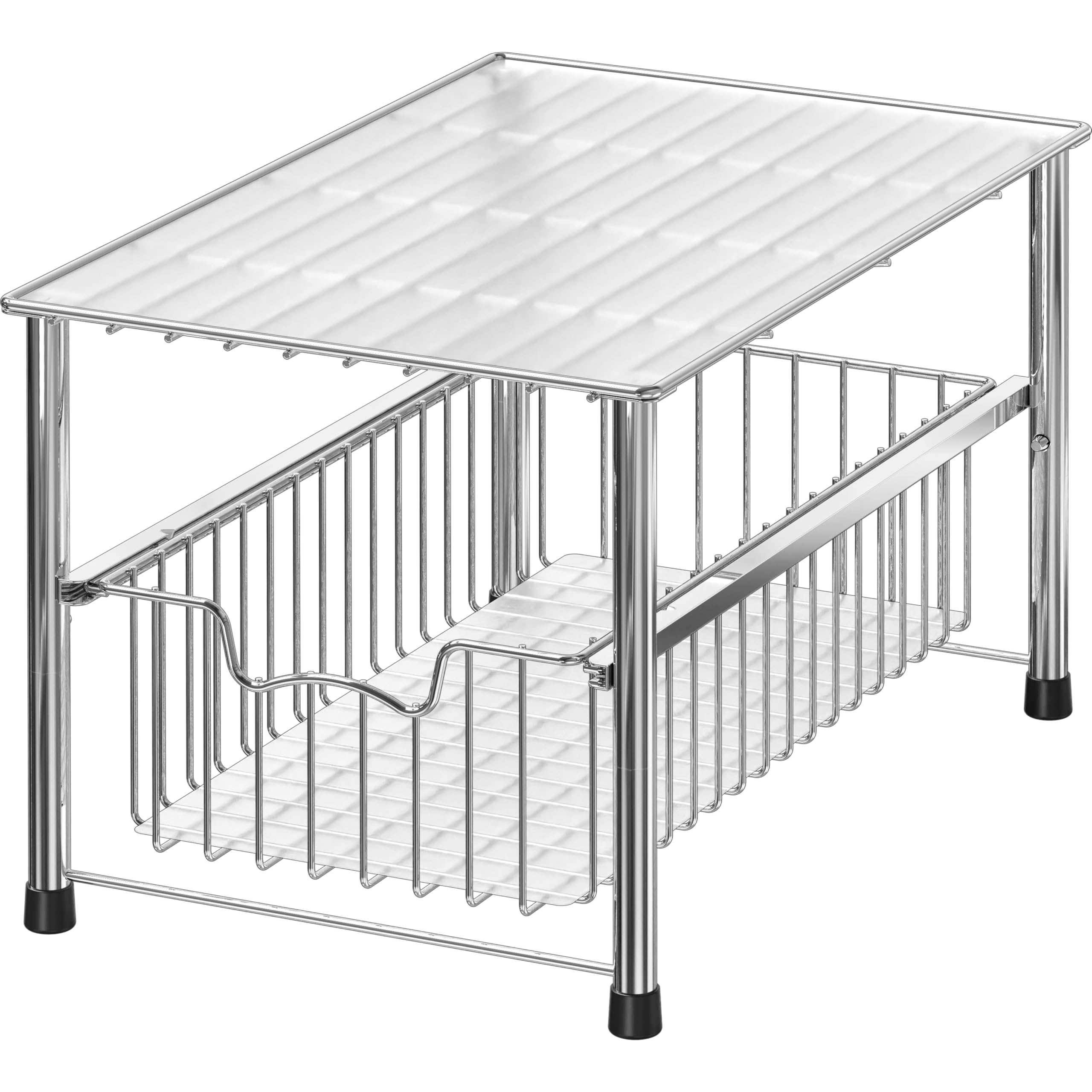 Simple Houseware front view showing chrome rack and easy access benefit