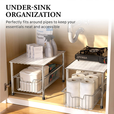 Simple Houseware installed inside a cabinet maximizing under-shelf space
