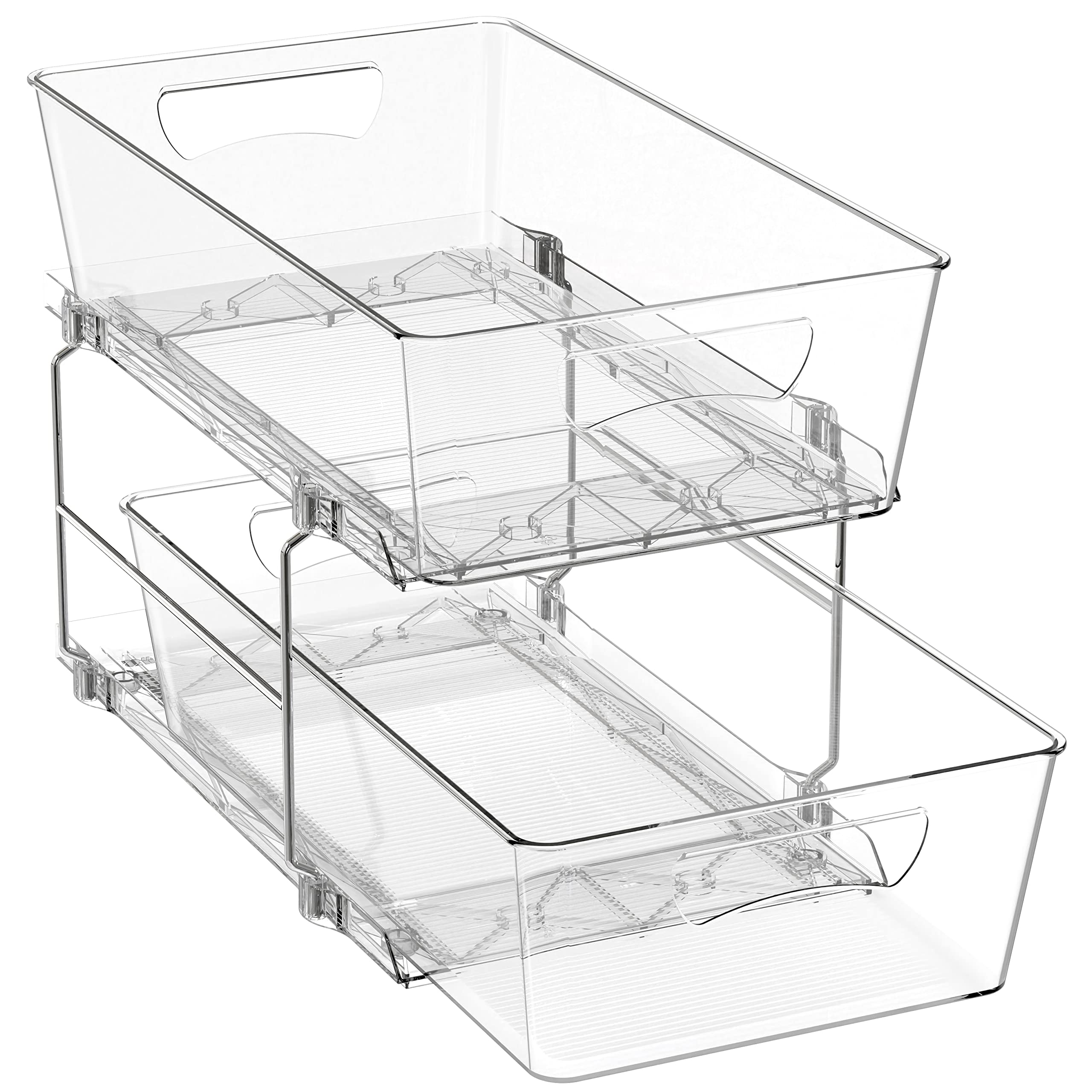 Simple Houseware clear front view showing two sliding drawers and easy access benefit