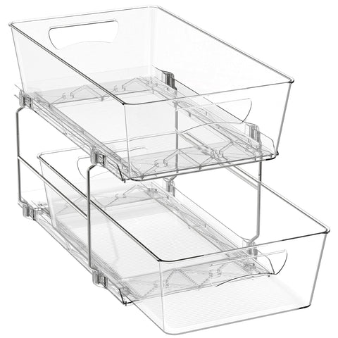 Simple Houseware clear front view showing two sliding drawers and easy access benefit
