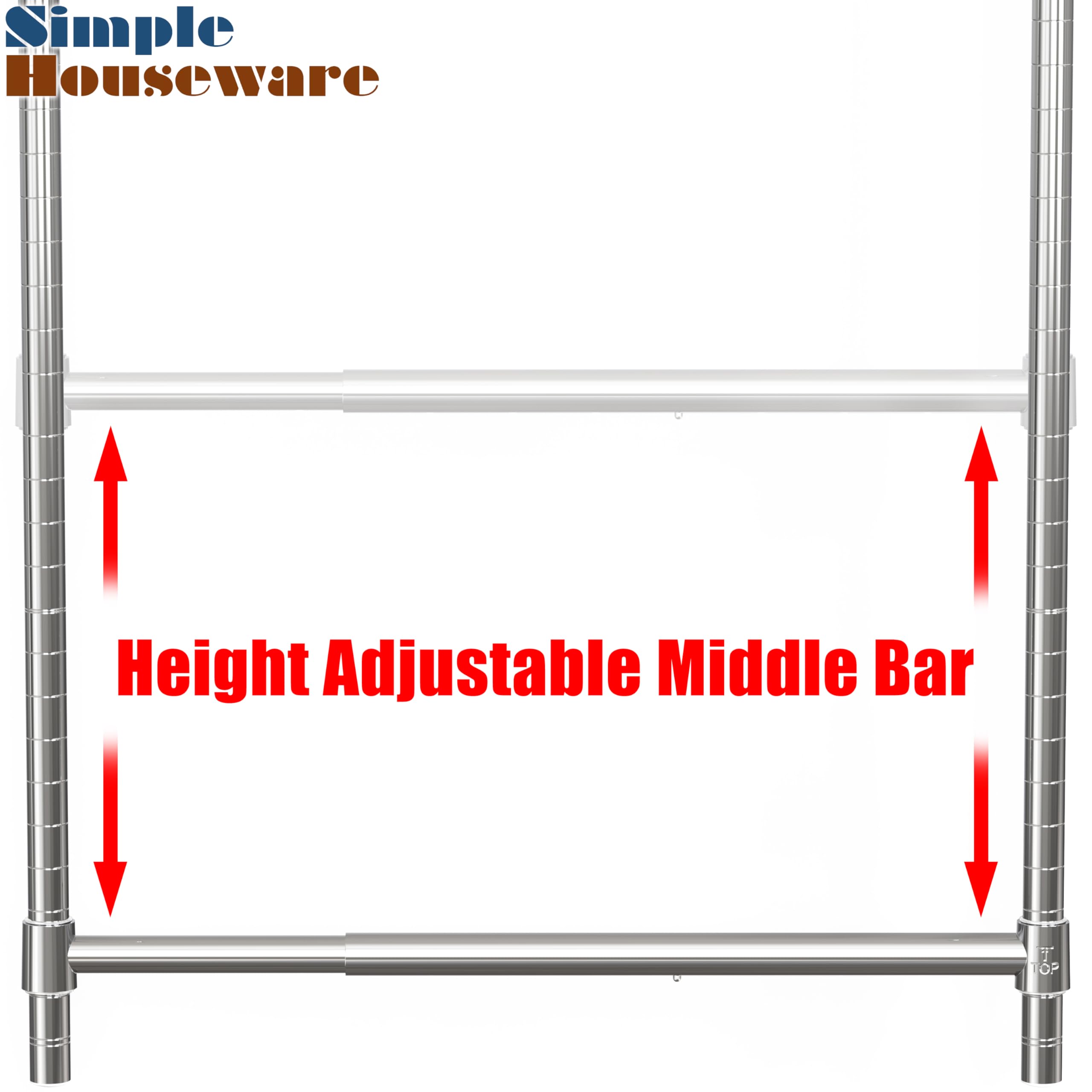 Simple Houseware size comparison with measuring tape showing adjustable 18 to 30 inch width