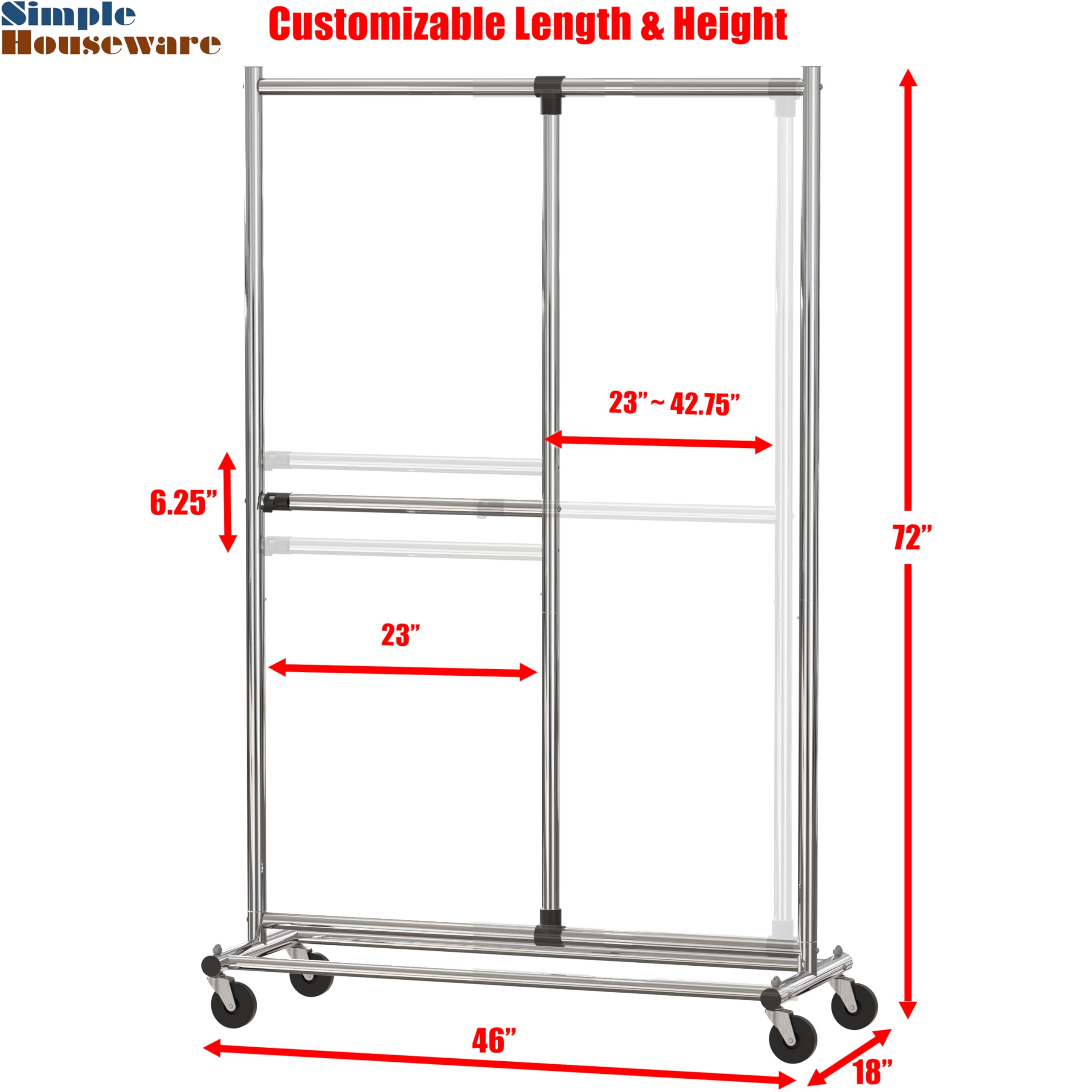 Simple Houseware close-up of chrome tube and joint revealing durable steel construction for long-lasting strength