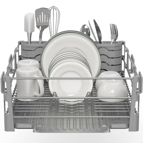 Simple Houseware drainboard side angle showing water routing benefit