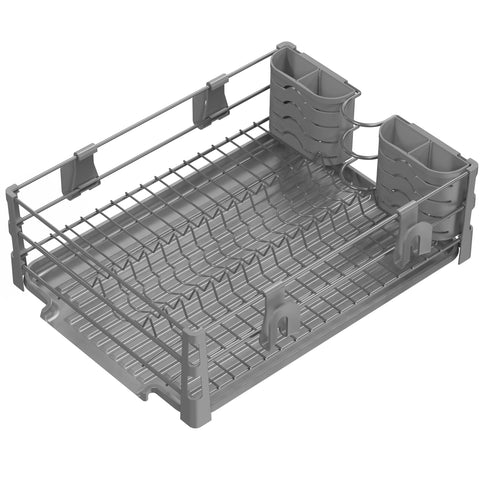 Simple Houseware rack loaded with dishes and glasses for efficient drying