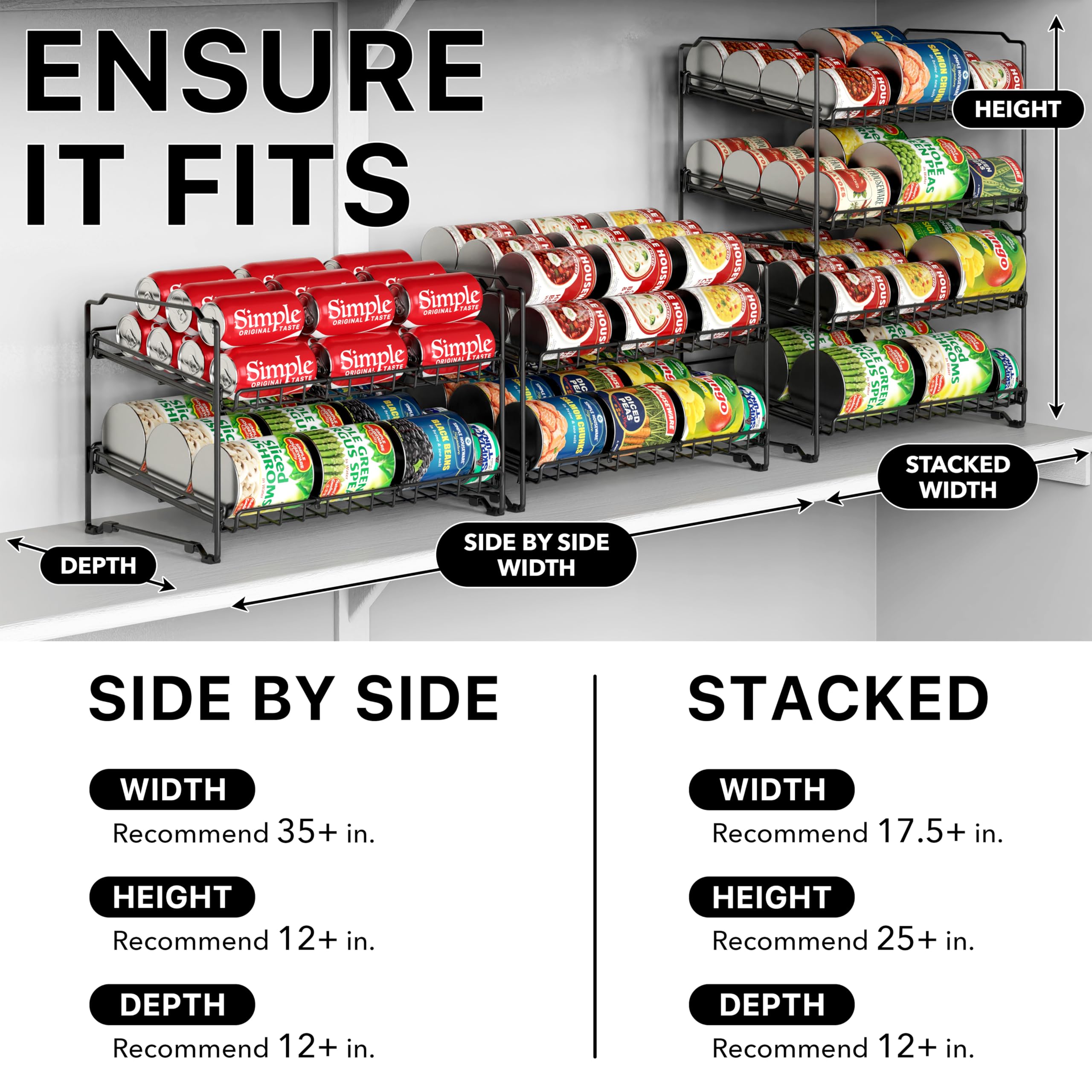 Simple Houseware view of movable plastic dividers demonstrating customizable spacing benefit