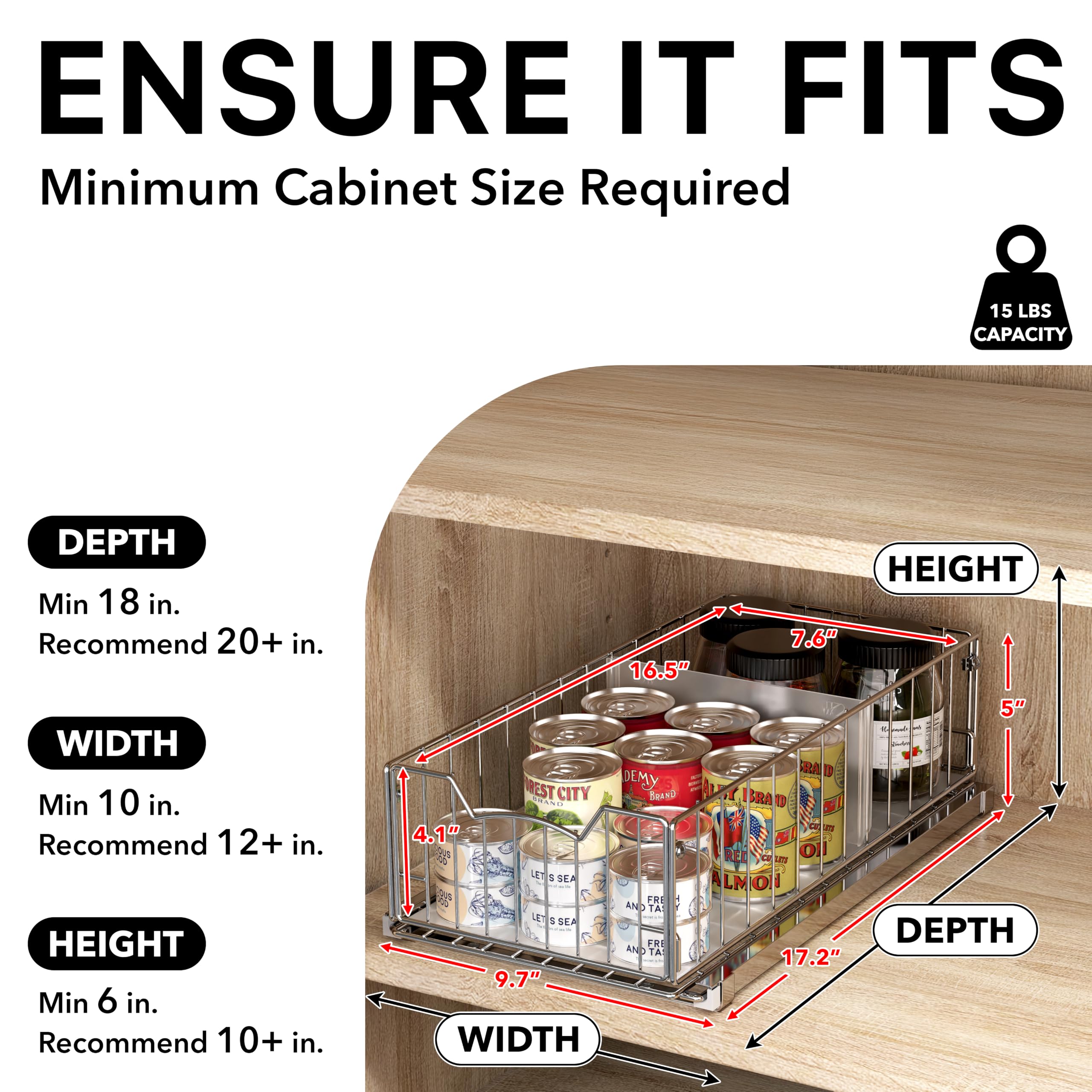 Simple Houseware removable divider detail showing customizable organization benefit