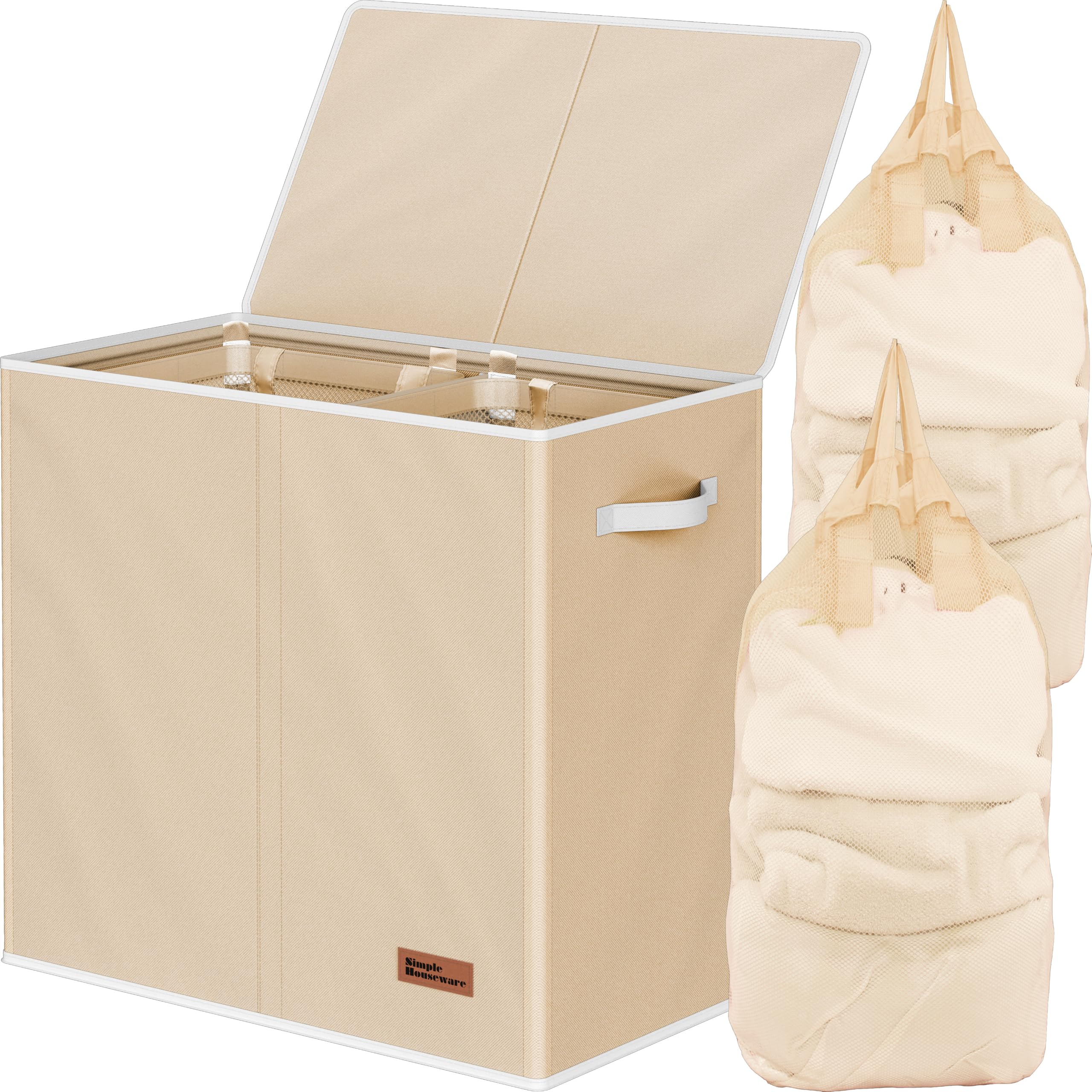 Simple Houseware front view showing dual-compartment design and tidy storage benefit