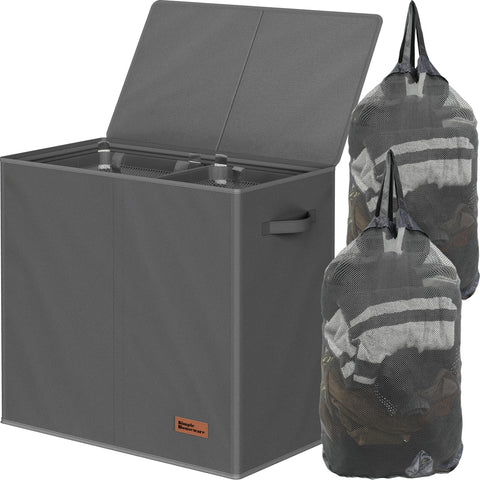 Simple Houseware front view showing dual compartments and sleek profile benefit: easy sorting