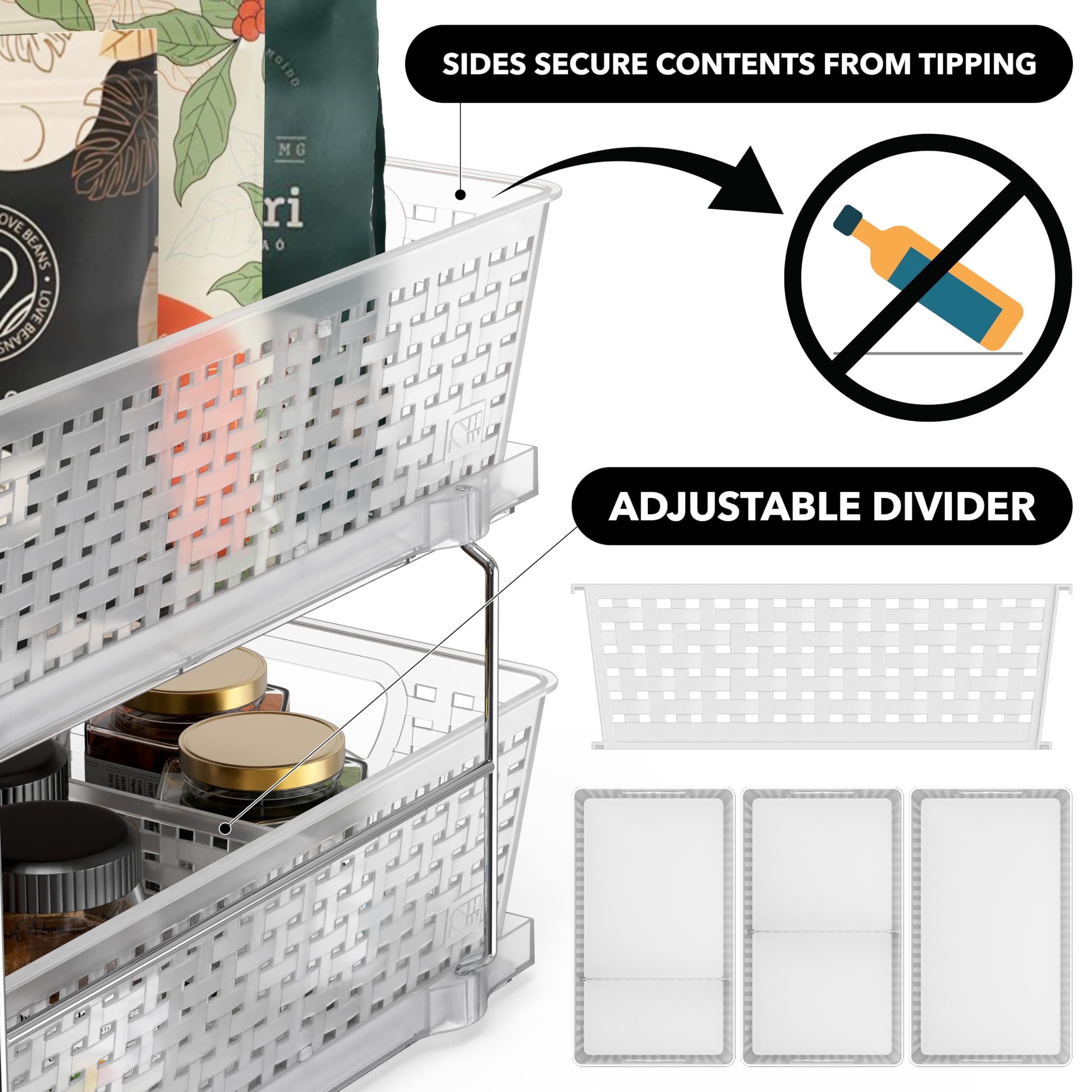 Simple Houseware drawer divider detail organizing small items for tidy separation