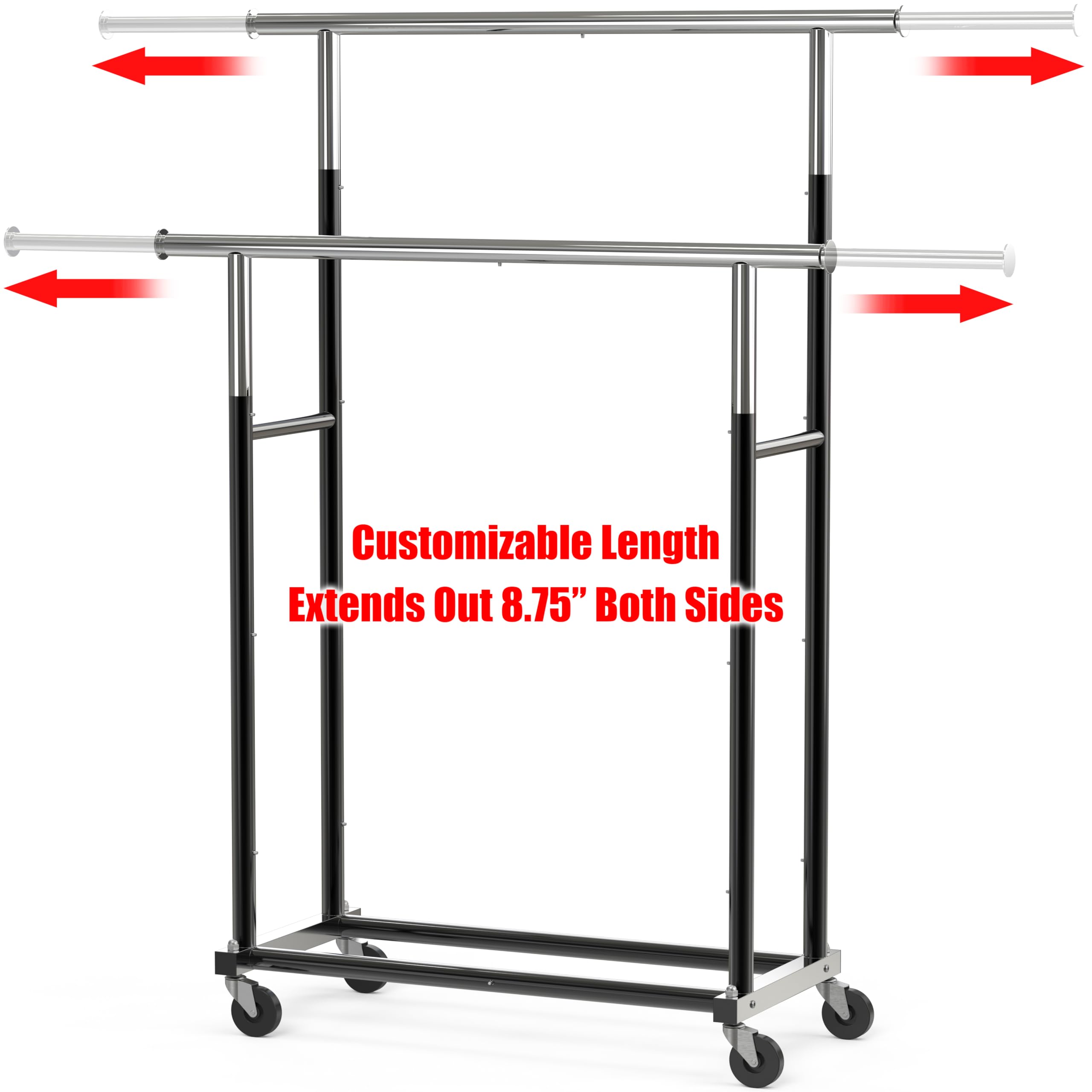 Simple Houseware extendable top rod closeup demonstrating adjustable width benefit