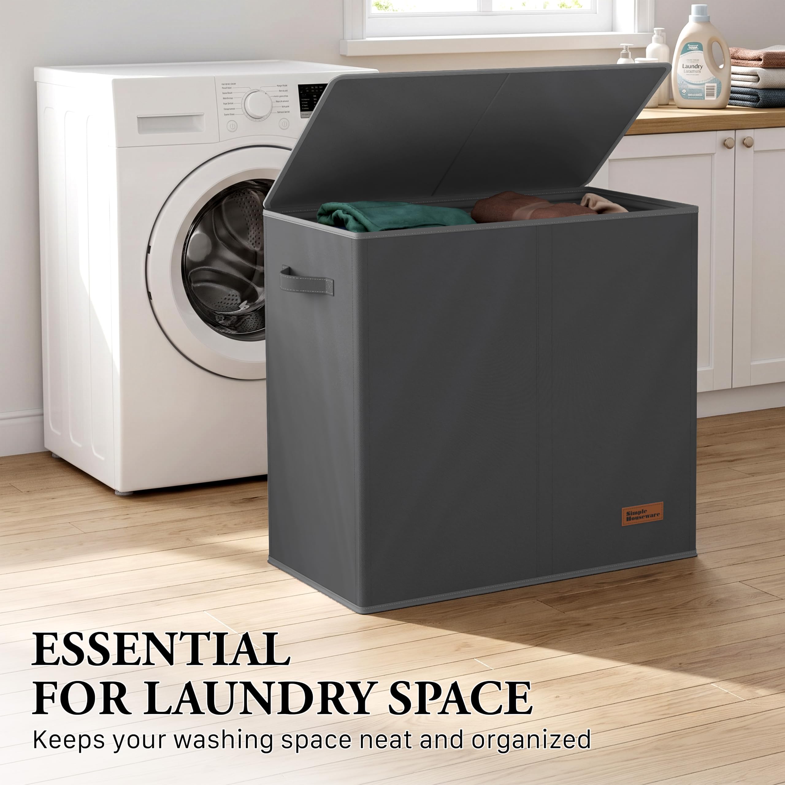 Simple Houseware folded flat for storage benefit: space-saving convenience