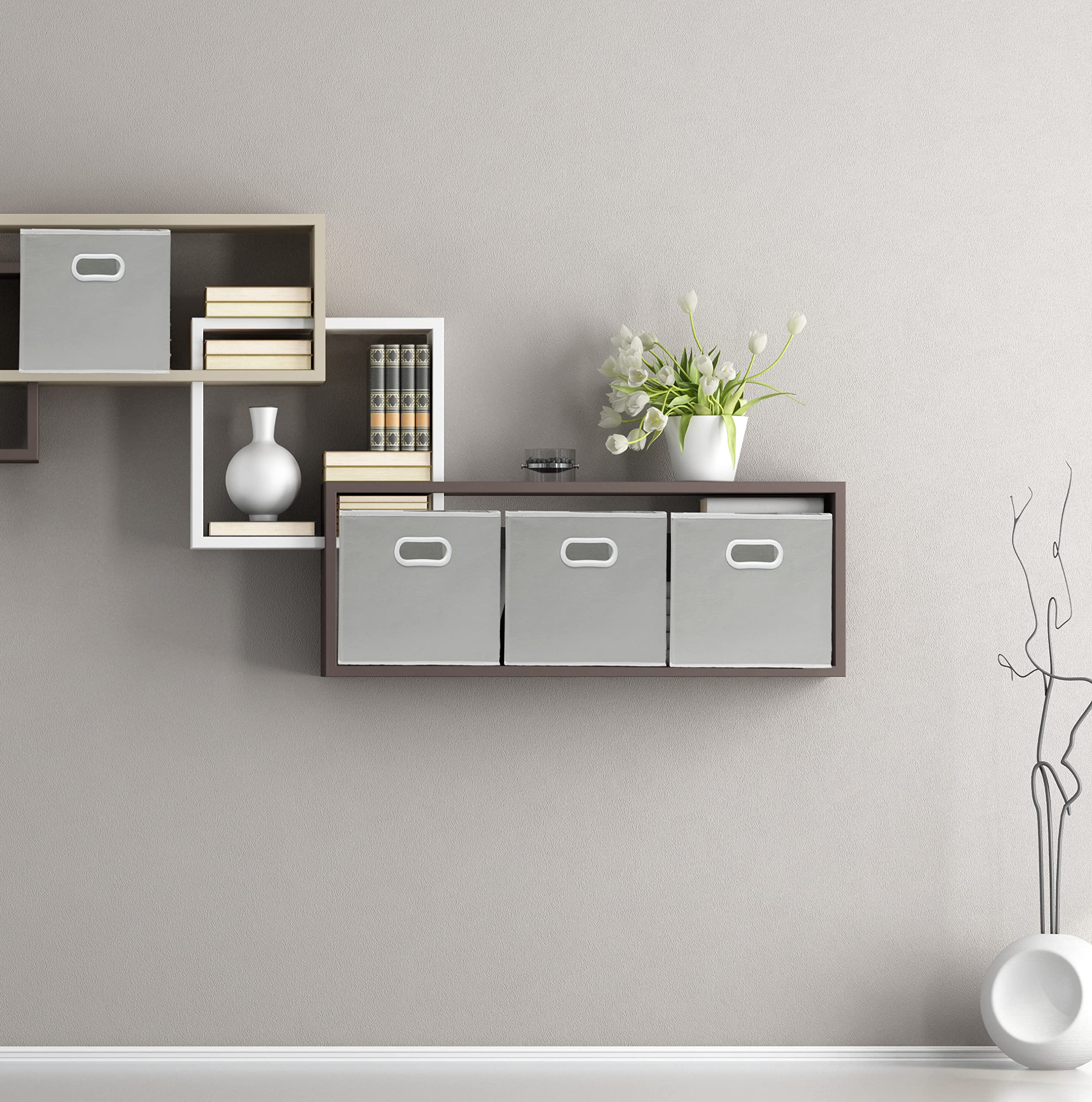 Simple Houseware folded flat bin highlighting compact storage benefit