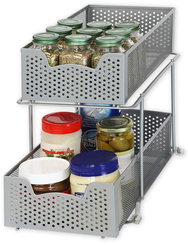 Simple Houseware front view showing two-tier drawers and space-saving benefit