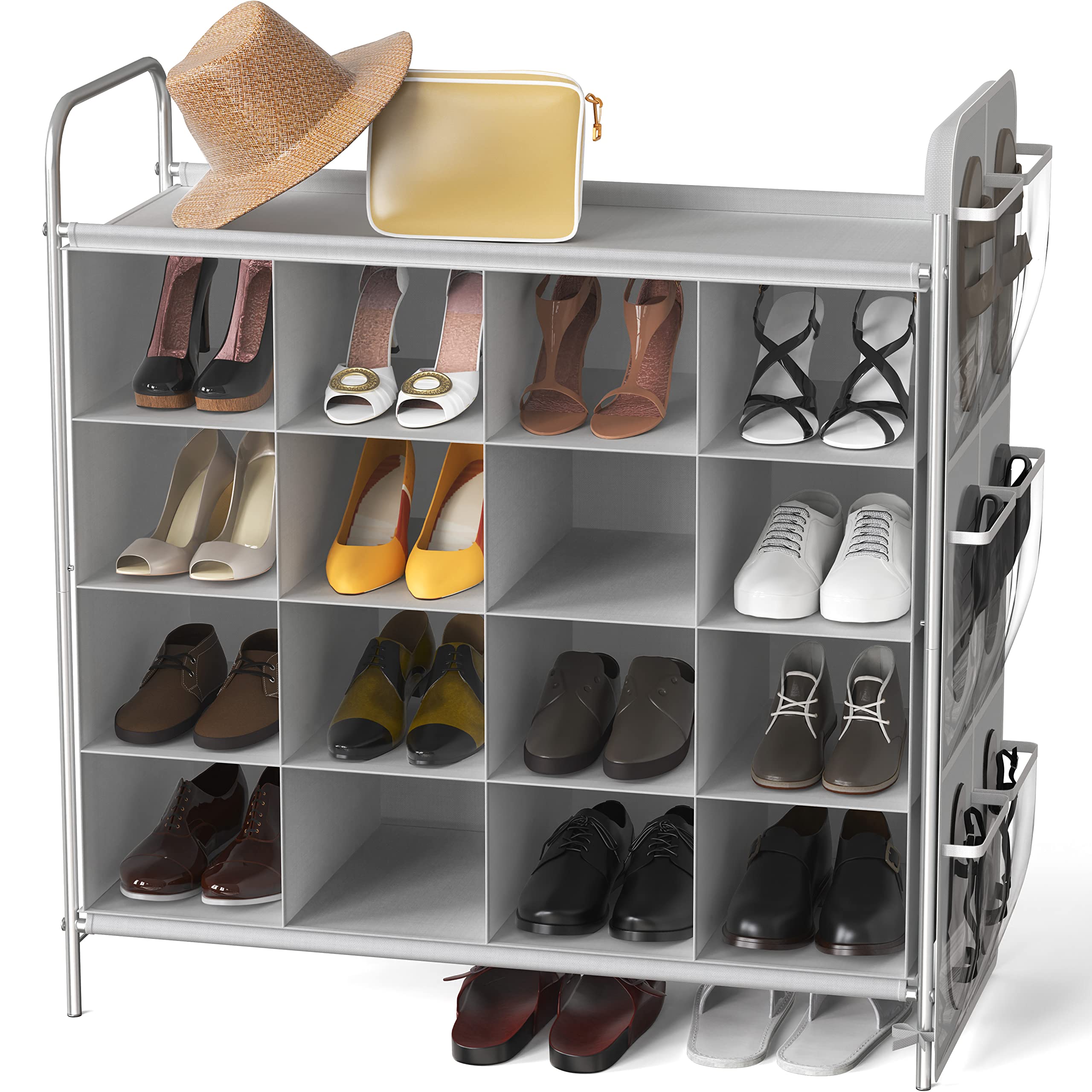 Simple Houseware front view showing 16-cube shoe storage and neat organization