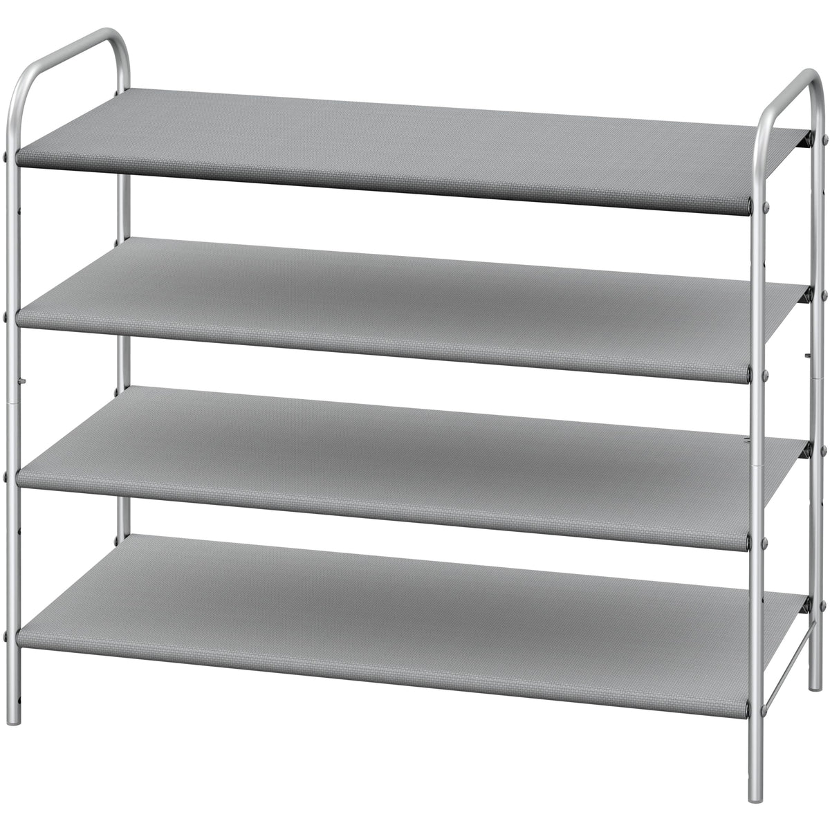 Simple Houseware front view showing full four-tier shoe organization and tidy entryway