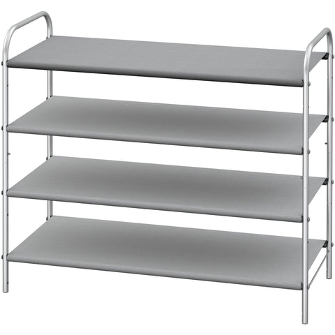 Simple Houseware front view showing full four-tier shoe organization and tidy entryway