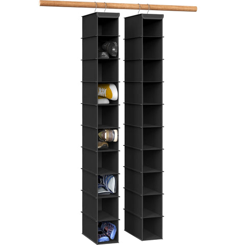 Simple Houseware front view of hanging organizer showing vertical shoe storage benefit