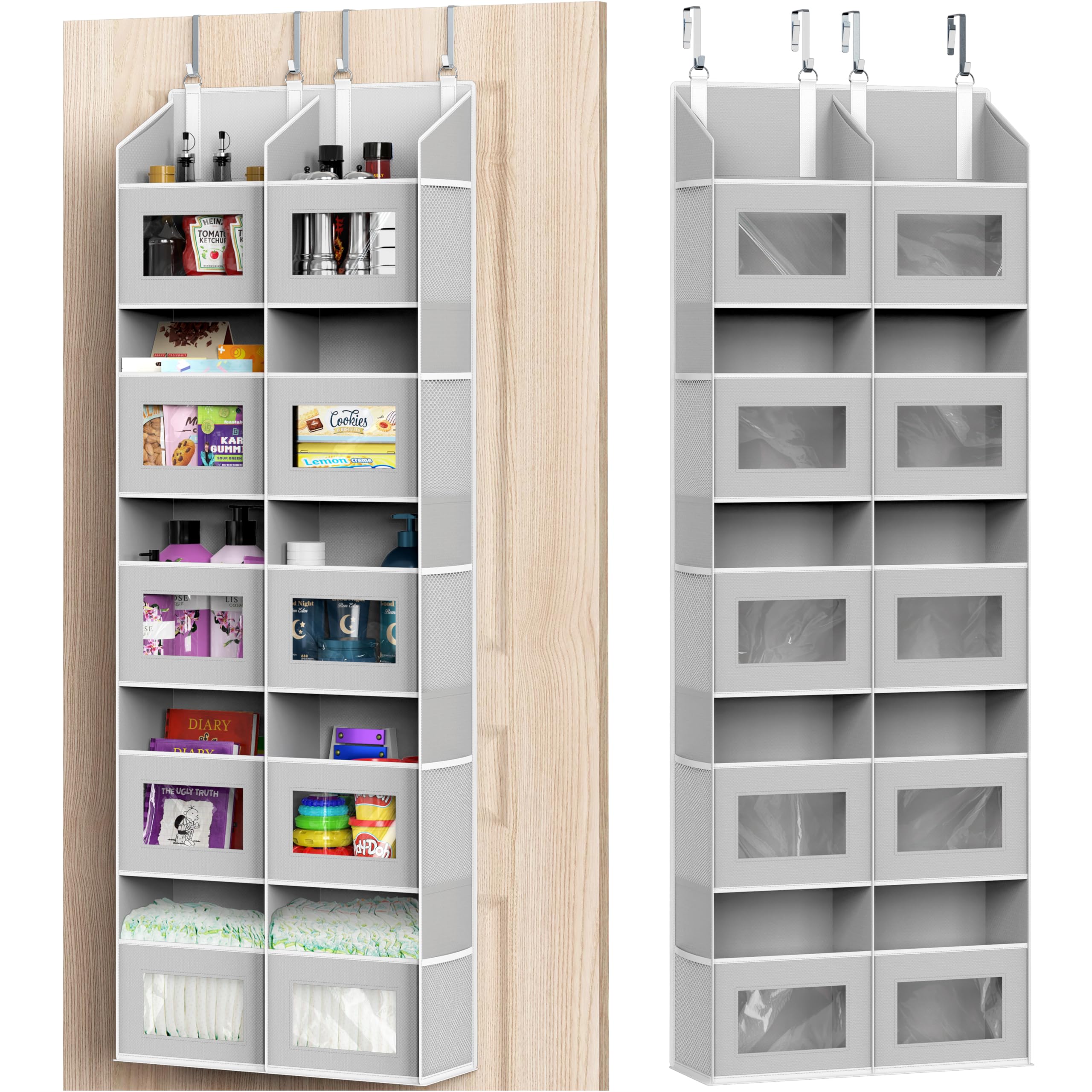 Simple Houseware front view showing 10 clear pockets and organized items