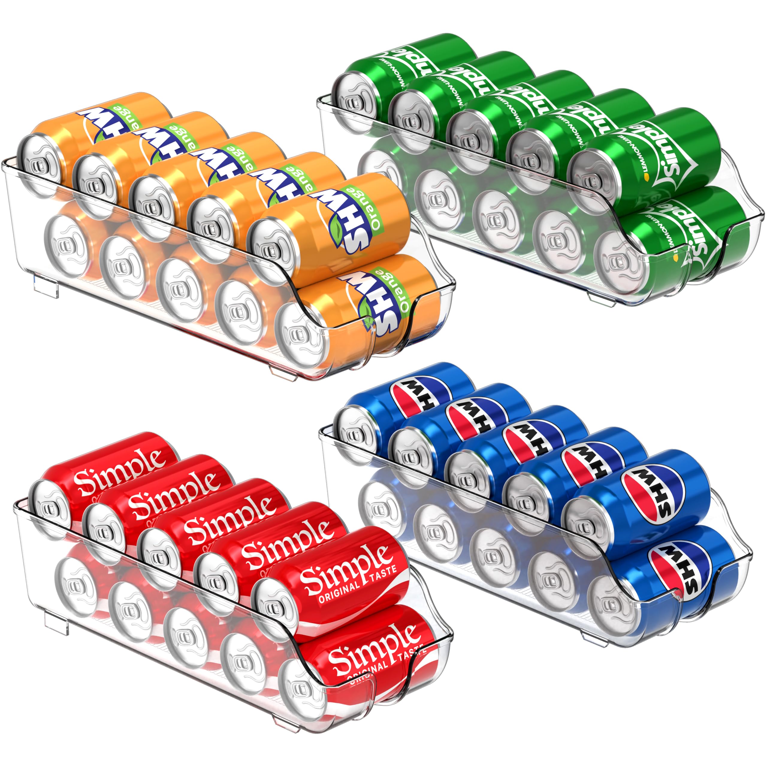 Simple Houseware front view pack of 4 showing neat can rows and quick access