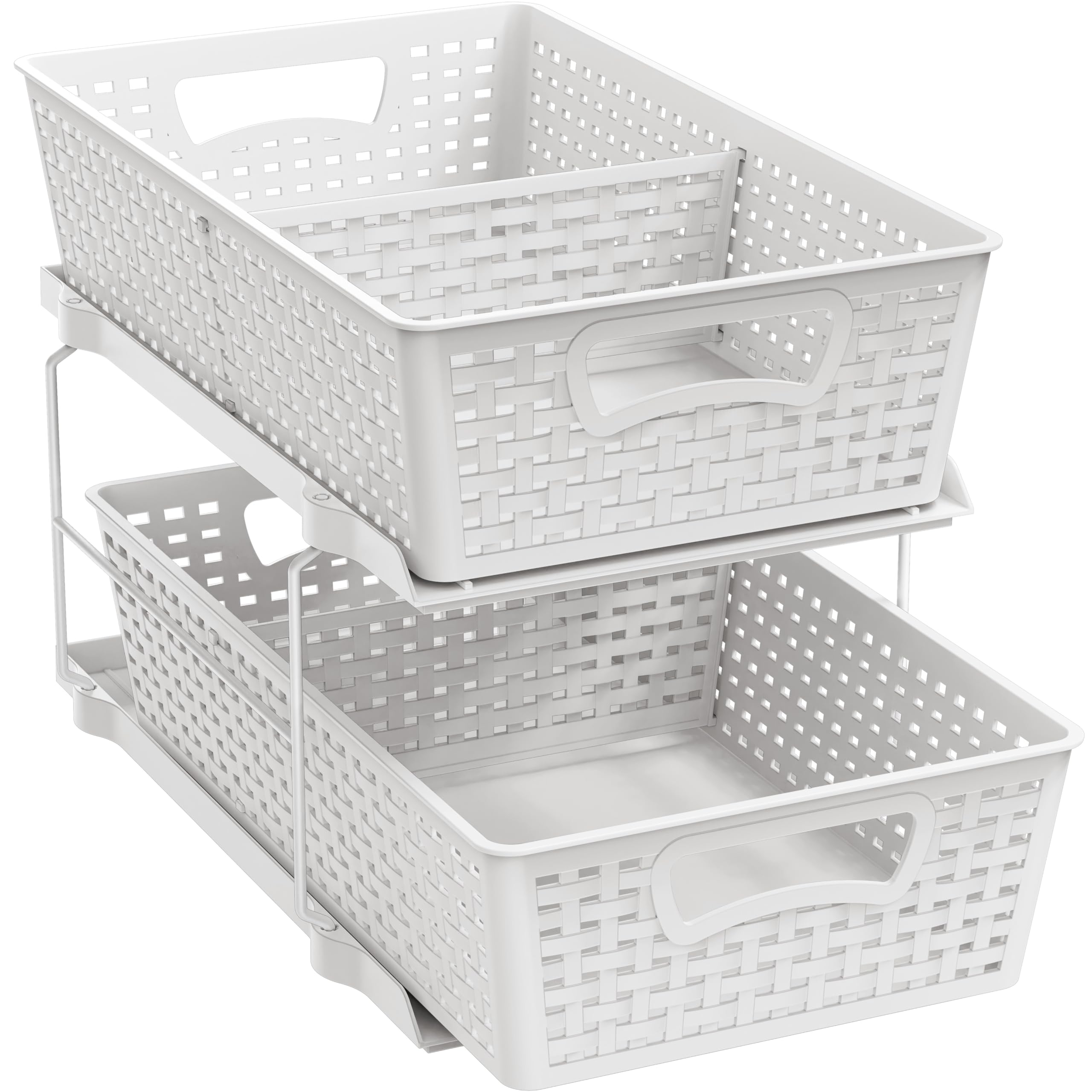 Simple Houseware front view showing two-tier sliding drawers and neat organization benefit