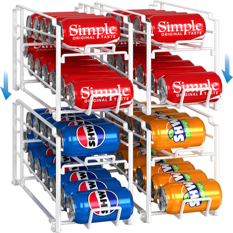 Simple Houseware front view of white rack showing organized cans for quick access
