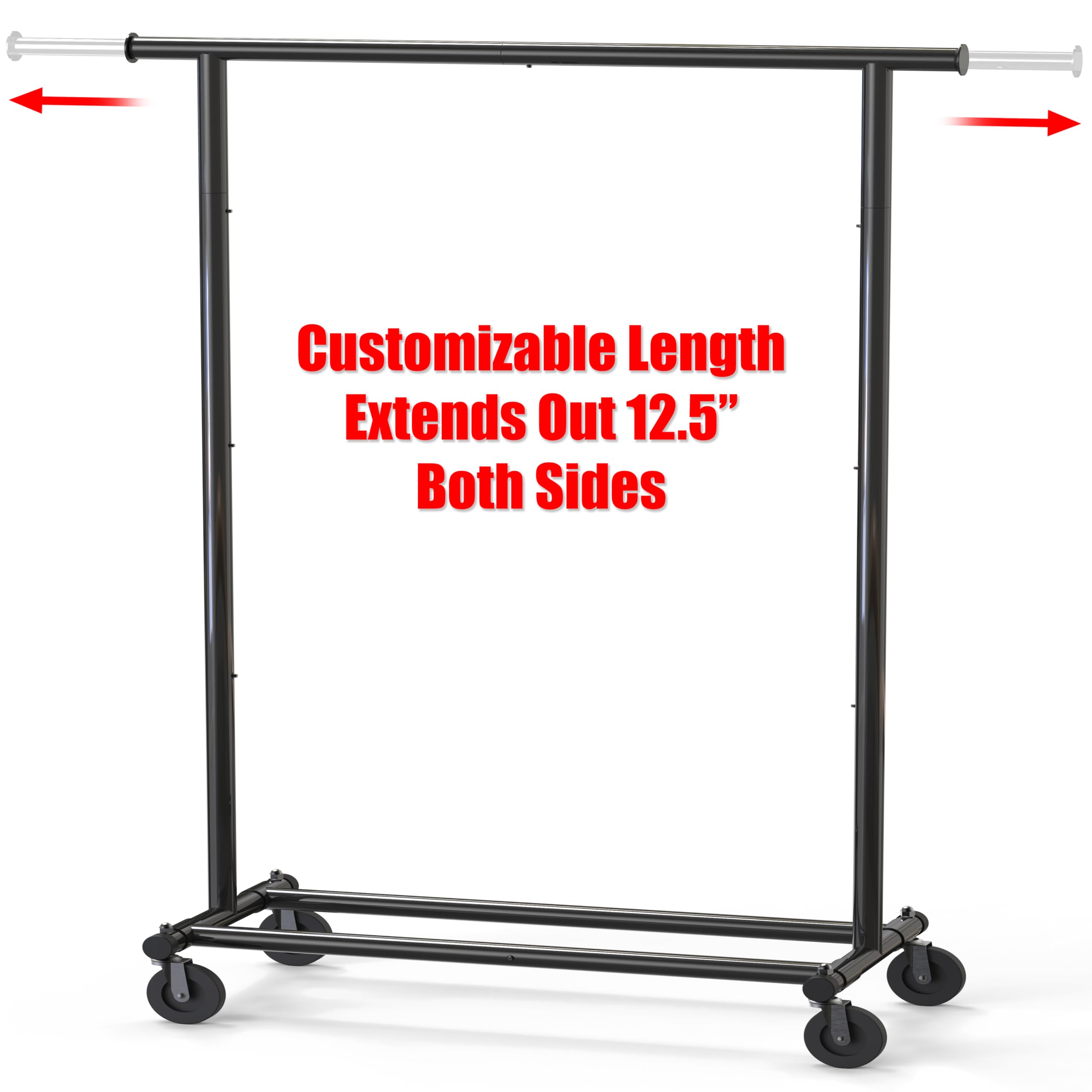 Simple Houseware close-up of extendable hanging rod highlighting adjustable width benefit