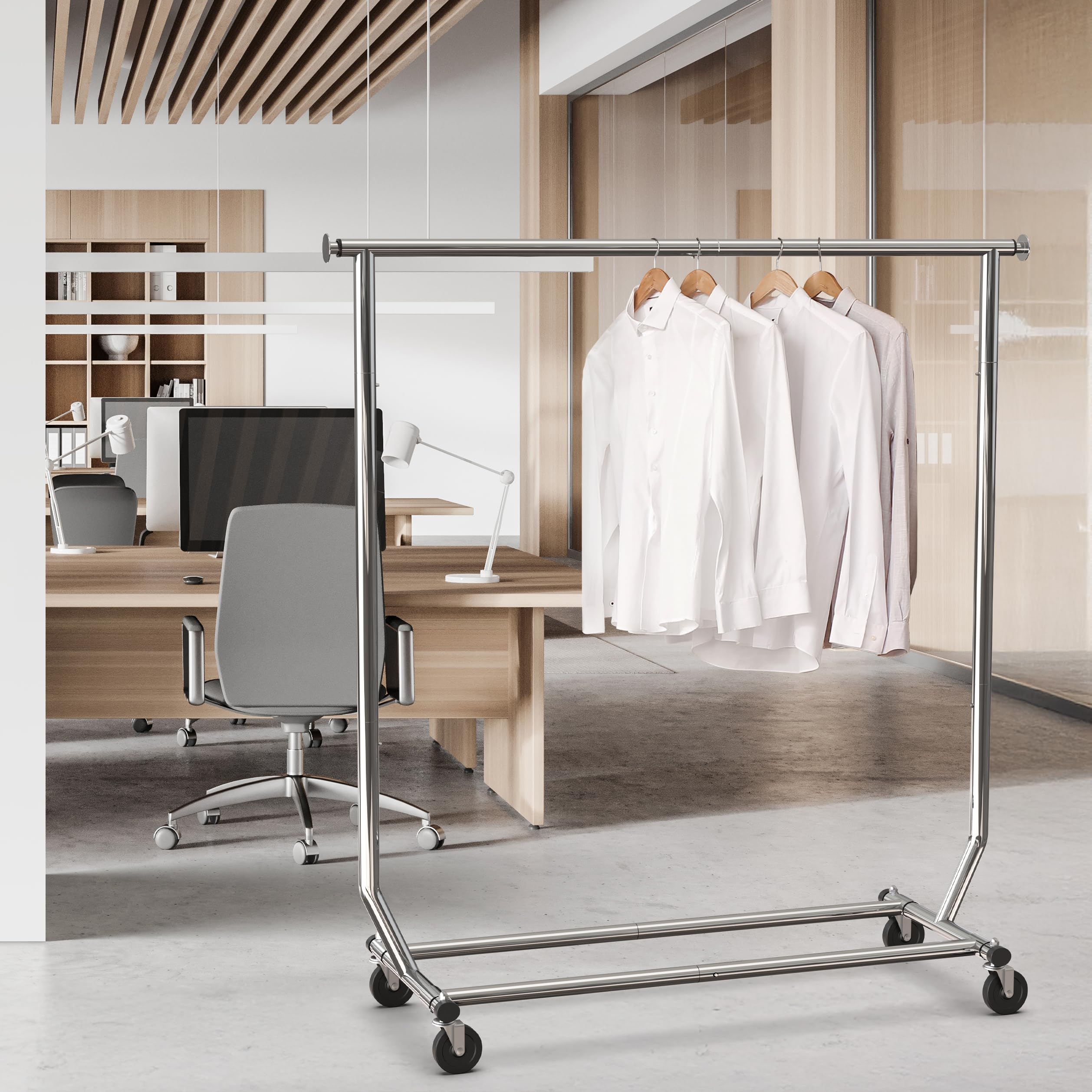 Simple Houseware extended width demonstrates extra hanging space for overflow