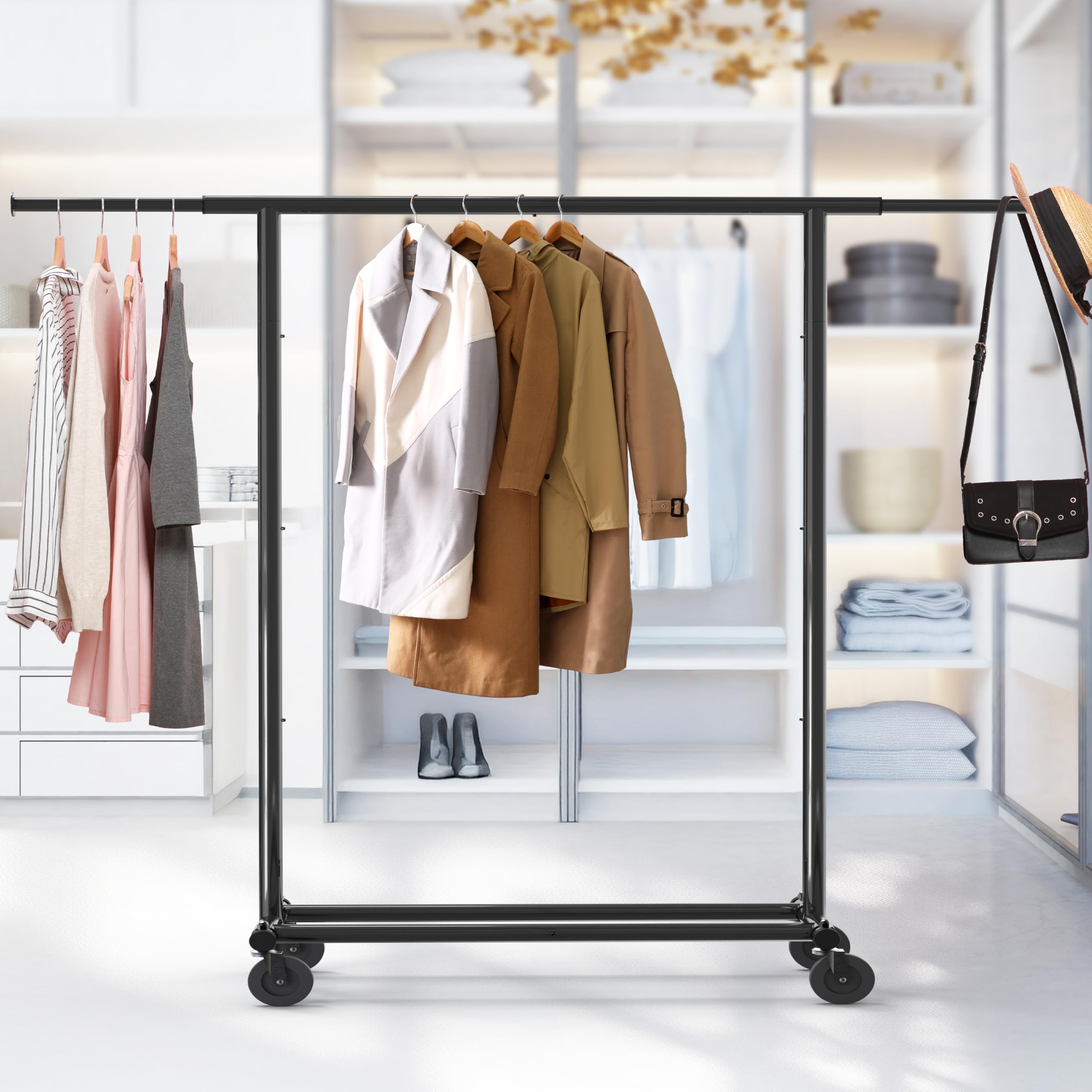 Simple Houseware folded rack lying flat showing compact storage and portability benefit