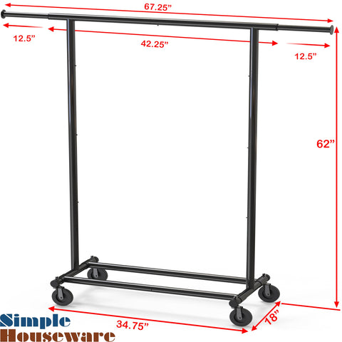 Simple Houseware rack in a bedroom setting illustrating extra wardrobe space benefit