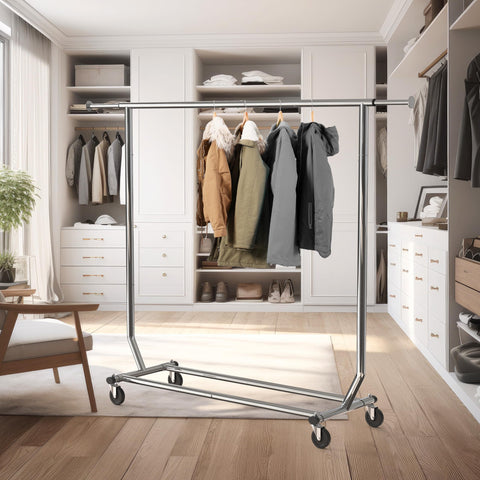 Simple Houseware loaded with coats illustrating heavy-duty 250 lb capacity